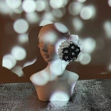 黑銀滾邊花束耳環