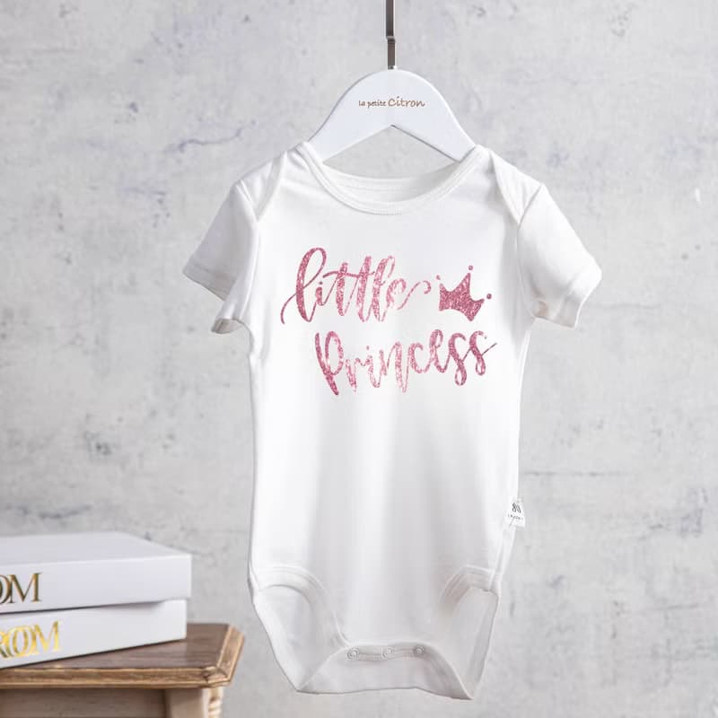 little princess小公主 玫瑰粉燙金包屁衣  女寶專屬新生兒週歲禮