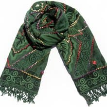 喀什米爾Cashmere/水煮羊毛披肩/針織圍巾/刺繡圍巾/羊絨披巾-花