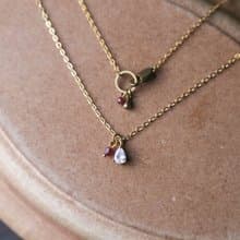 鋯石水滴 - 鋯石 天然石 項鍊 鎖骨鍊 (四色)