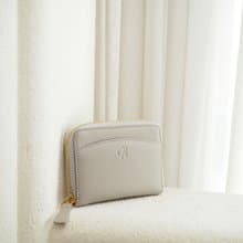 Penni (Cloud) : Zip wallet, Short wallet, Leather, Light-grey, mini wallet
