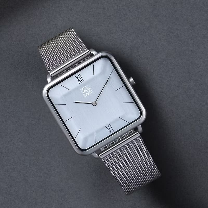 THIN 5011 時尚極簡晶礦方錶 - 銀