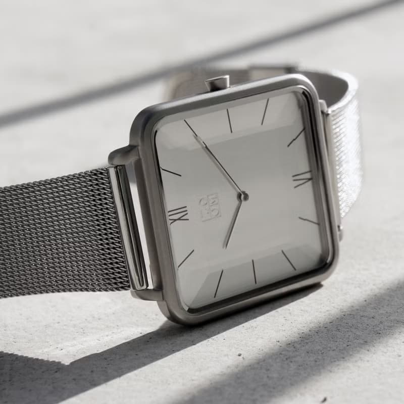 THIN 5011 時尚極簡晶礦方錶 - 銀