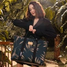 Daydreaming Oversized Canvas Leather Weekender Bag - Limited Prints (Midnight)