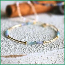 十二月誕生石 坦桑石 磷灰石 手鍊 - 天使 -