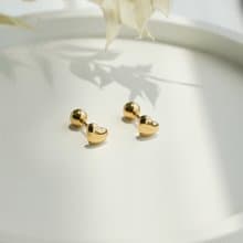 砰砰愛心耳環 抗過敏醫療鋼轉珠耳環 可佩戴洗澡