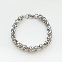 花捲 316L鈦鋼亮面寬版編織手鍊 禮盒組