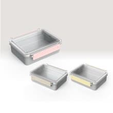 【粉色系列】食物盒 (附活動隔片) (525 ml)