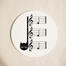 招財貓 音符 貓咪 黑貓 陶瓷鍋墊 陶瓷杯墊 陶瓷 耐熱 抗熱 鍋墊