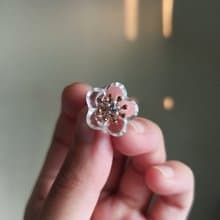 透明冰花耳環  玻璃耳飾