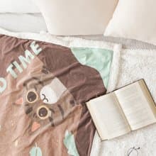 薄荷巧克力口味的貓咪羊羔絨毯 冷氣毯 午睡毯 寵物毯