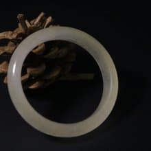 冰透蓮藕色和田玉手鐲天然手環禮盒裝