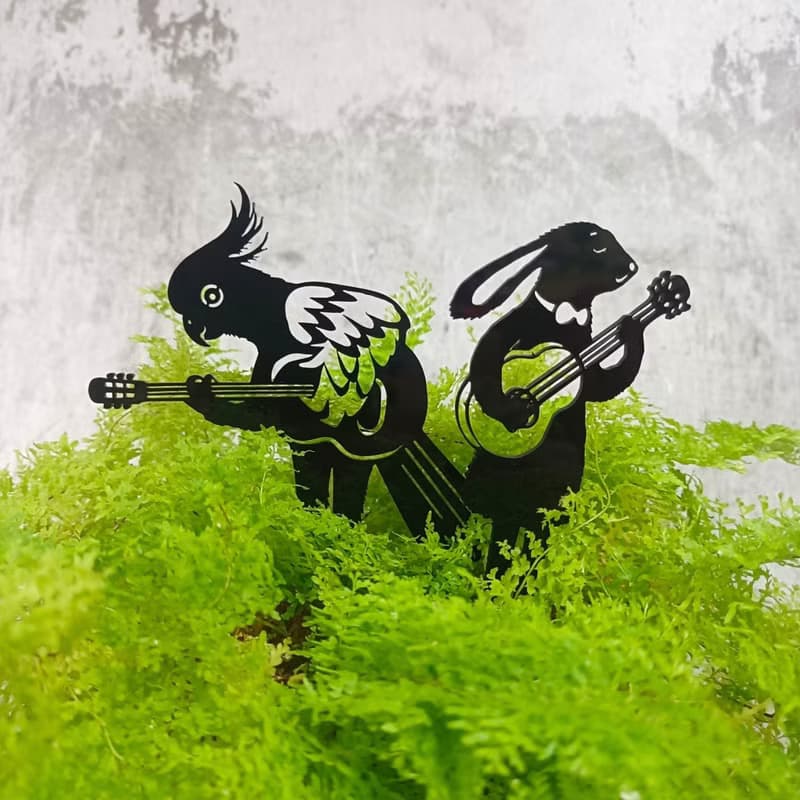 角落小劇場/趣味植栽造型裝飾/動物搖滾大明星系列共4款/療癒小物