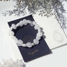 虹に煌めく　爆裂水晶のコルゲートブレスレット　銀花