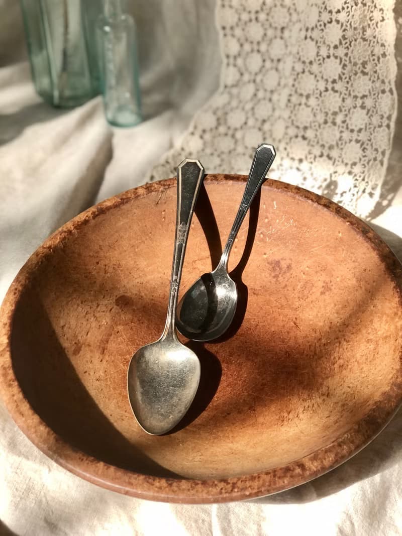 Antique 1923年製美國古董鍍銀湯匙 2件組