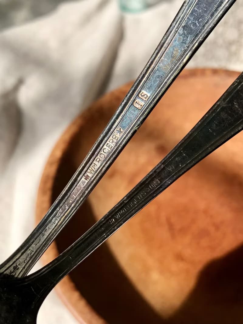 Antique 1923年製美國古董鍍銀湯匙 2件組