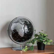 SkyGlobe 10吋精緻黑色360度旋轉地球儀(英文版)-銀色底座