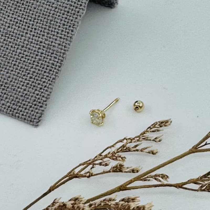piercing鎖珠鑽石耳環