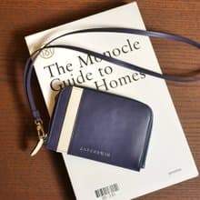 錢包短夾 錢包 Flat Wallet 短皮夾 - Royal Navy 海軍藍+奶油色