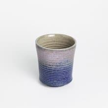 明芽窯 l 柴燒灰藍雙掛粉紫水杯 茶杯 粉紅 藍紫 陶杯 蒐藏品 T