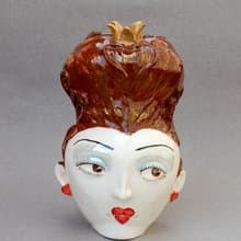 Head Vase Queen Alice in Wonderland Porcelain vase Face Ceramic sculpture head