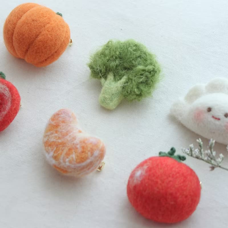 羊毛氈手作 西蘭花蔬菜胸針/別針 原創擬真食物系列 閨蜜交換禮物