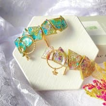 アゲートスライス ポニーフック きらきら ドライフラワー 押し花 花 フラワー 星 スター