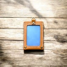 真皮手縫簡約直式證件套 - 手感棕(新鮮人 職場 畢業 禮物)