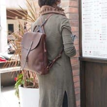 日本都會 俐落質感牛革後背包 Made in Japan by Less Design