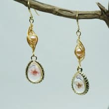 飛機耳 / 原創耳飾 x 金屬線創作 / 【女人】/ 施華洛世奇水晶珍