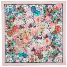 Pavlovo Posad Shawl, Russian Neck Scarf Natural 100% Silk Summer Wrap 10102-2