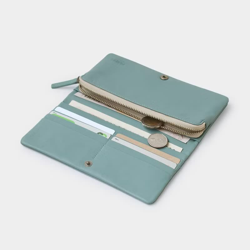 pinsel long wallet : blue grey