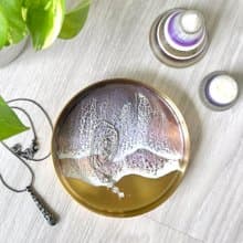 Metal Display Tray, Deep Purple Ocean, Wedding Gift, Home Gift