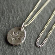 錫×銀項鍊 蓋章錫項鍊 麻