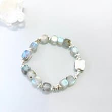 Ops Labradorite bracelet -拉長石/純銀/幸運/限定/925純銀/彈性