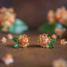 こんもり金木犀の秋ピアス　イヤリング