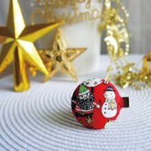 Lovely日本布【聖誕老人與雪人包扣髮夾、圍巾領巾夾B款】紅底