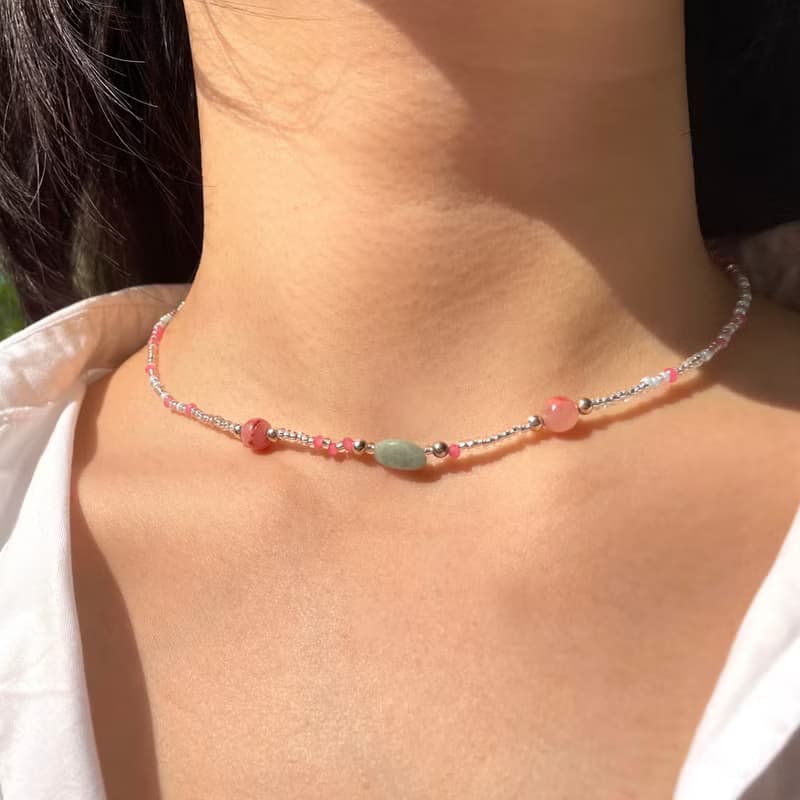Fruit & Vegetable Collection - 021 Lychee Gemstone Necklace
