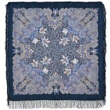 Pavlovo Posad Russian Shawl 100% Wool Scarf 125x125 cm Woolen Fringe 23-14