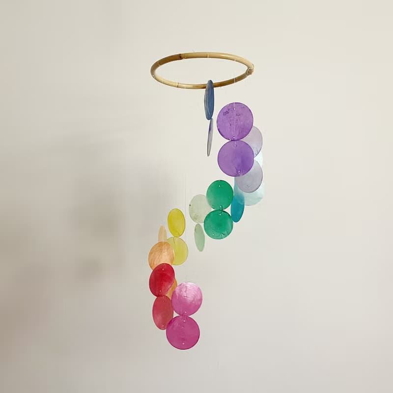 DIY-KIT | Italian xylophone_Rainbow Circle | Shell Wind Chime Mobile | #0-327
