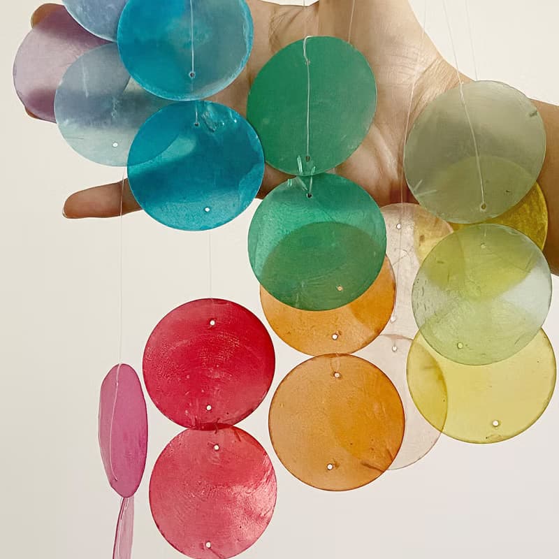 DIY-KIT | Italian xylophone_Rainbow Circle | Shell Wind Chime Mobile | #0-327