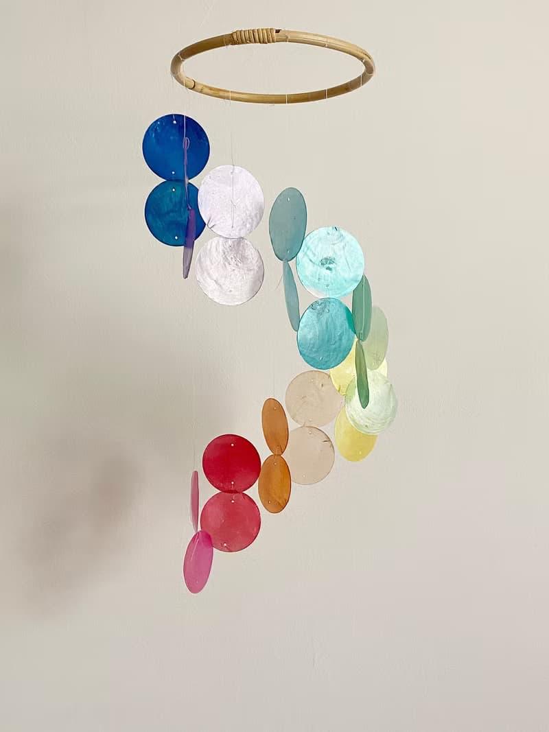 DIY-KIT | Italian xylophone_Rainbow Circle | Shell Wind Chime Mobile | #0-327