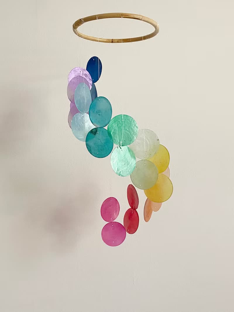 DIY-KIT | Italian xylophone_Rainbow Circle | Shell Wind Chime Mobile | #0-327