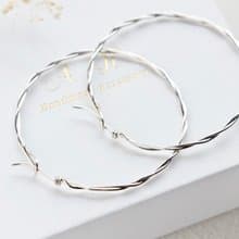 SV935(Argentium)-twist hoop pierced earrings 不能改耳夾