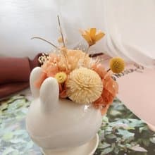 兔子盆花 永生盆花 永生花 乾燥花 居家擺飾 療癒小物