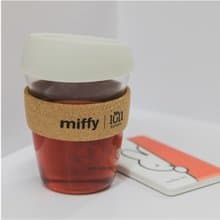 【Miffy】米菲 防燙手拿加蓋玻璃杯/米飛兔