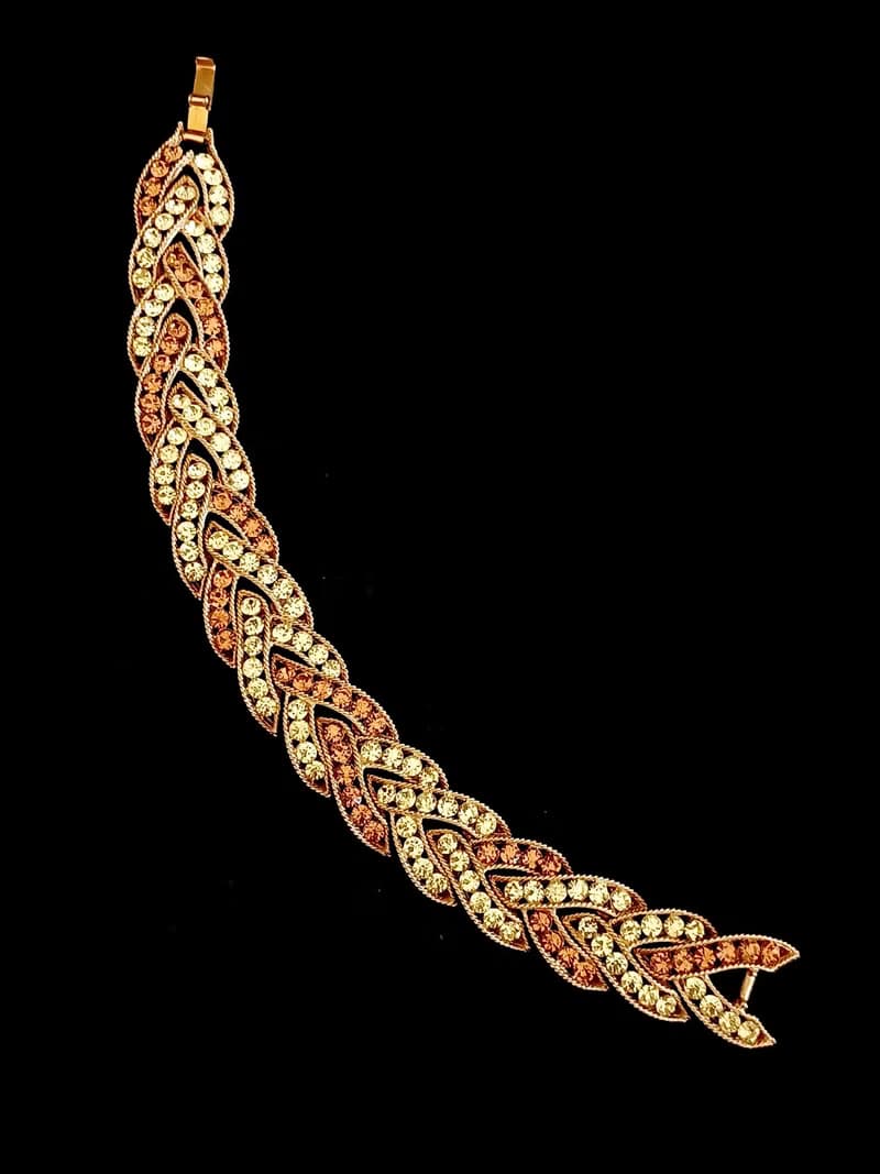 vintage jewelry  Trifari 華麗金色雙葉暮色萊茵 手鍊