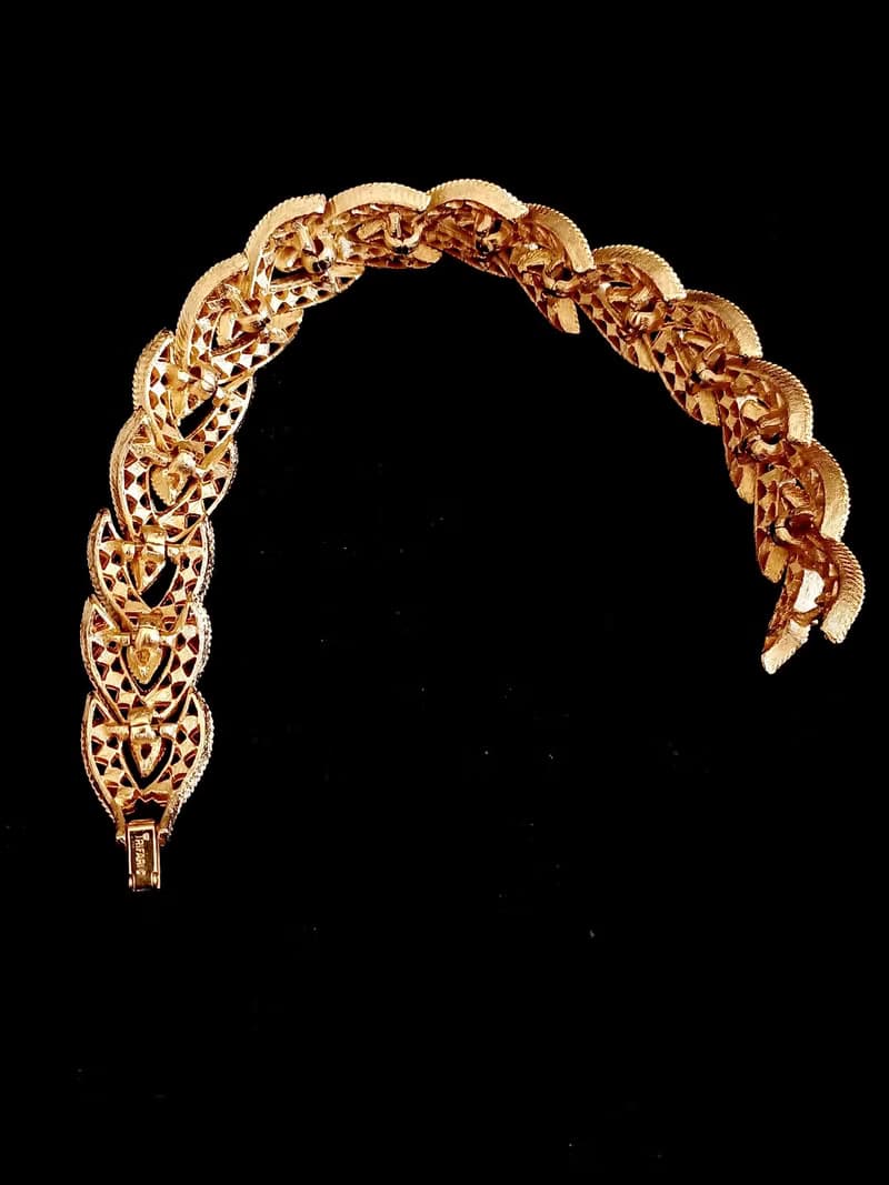 vintage jewelry  Trifari 華麗金色雙葉暮色萊茵 手鍊