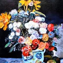 Bouquet in a Vase  Painting  Original Art  Oil Painting   Oil On Canvas