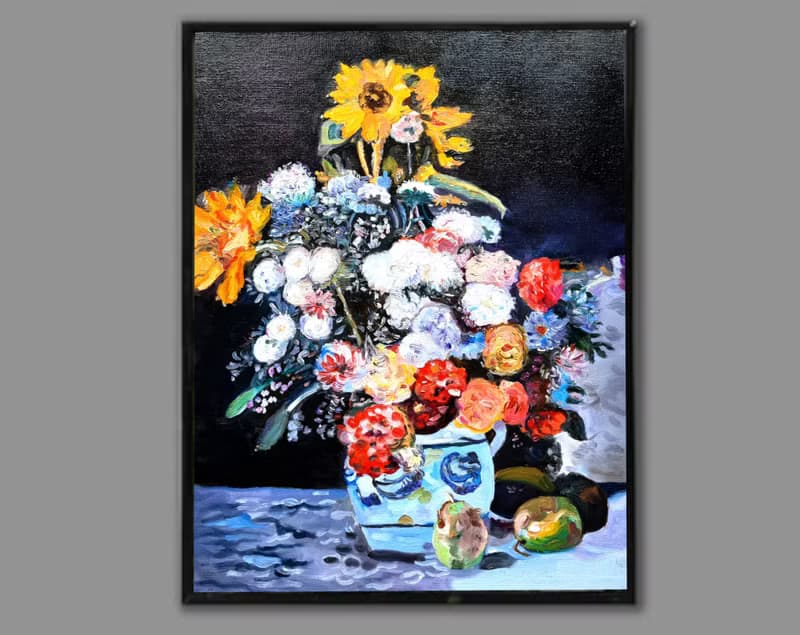 Bouquet in a Vase  Painting  Original Art  Oil Painting   Oil On Canvas